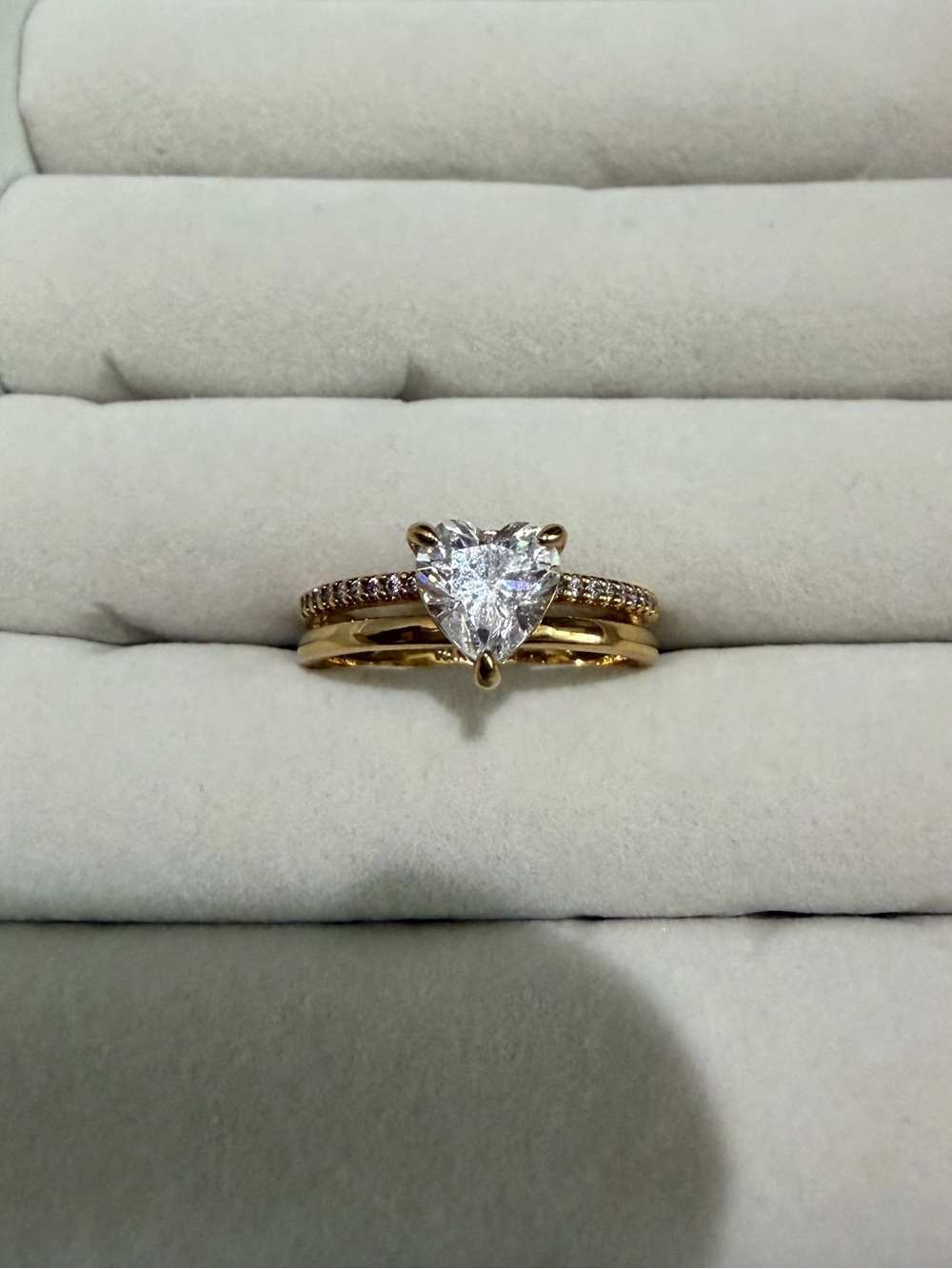 PANDORA Double Band Heart Ring Sz 7
